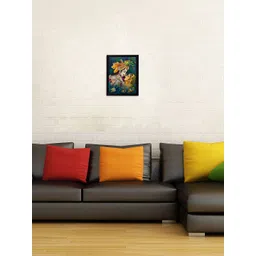 eCraftIndia Multicoloured Satin Matte Texture Framed Radha Krishna UV Wall Art-picture-31