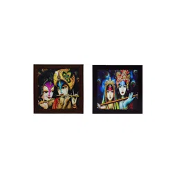 eCraftIndia Multicoloured Set of 2 Lord Radha Krishna UV Wall Art-picture-33
