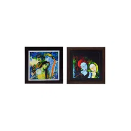 eCraftIndia Multicoloured Set of 2 Lord Radha Krishna UV Wall Art-picture-35
