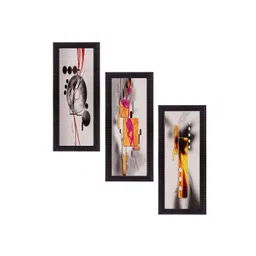 eCraftIndia Multicoloured Set of 3 Abstract UV Wall Art-picture-29