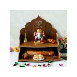 eCraftIndia Om Design with Shelf Laminated Wood Pooja Temple/Mandir-picture-22