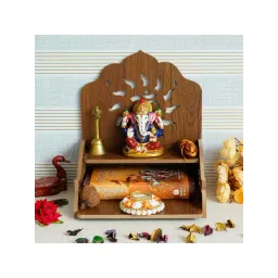 eCraftIndia Om Design with Shelf Laminated Wood Pooja Temple/Mandir-picture-13