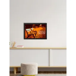 eCraftIndia Orange & Brown Slowdown & Enjoy Satin Matte Textured Wall Art-picture-15
