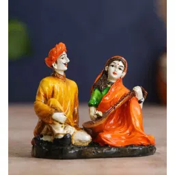 ecraftindia Playing Veena Multicolour Polyresin Human Figurine-picture-10