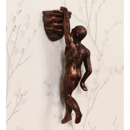 ecraftindia Polyresin Mountain Climbing Wall Art In Brown-picture-21