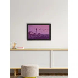 eCraftIndia Purple & Black Seaside Lighthouse Scenic View Satin Matte Wall Art-picture-27