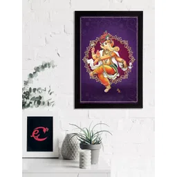 eCraftIndia Purple Lord Ganesha Satin Matt Textured Frame UV Wall Art-picture-38
