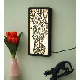 ecraftindia Rectangular Wooden LED Novelty Wall Light (Black)-picture-31