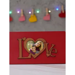 eCraftIndia Red & Brown Valentine Wooden Photo Frame With Stand-picture-14