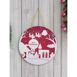 eCraftIndia Red & White Printed Wooden Wall Hanging-picture-20