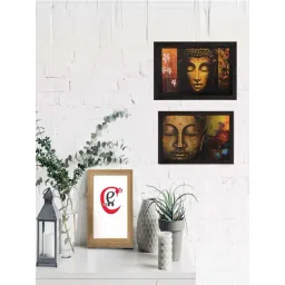 eCraftIndia Set of 2 Meditating Buddha Satin Matt Texture UV Art Painting-picture-35