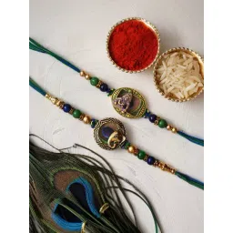 eCraftIndia Set of 2 Religious Rakhis for Brothers with Sibling Agreement & Roli Chawal Pack-picture-13