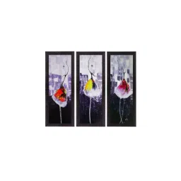 eCraftIndia Set Of 3 Abstract Dancing Lady Satin Matt Texture UV Art Painting-picture-22