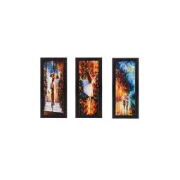 eCraftIndia Set Of 3 Beautiful Loving Couple Satin Matt Texture UV Art Painting-picture-27