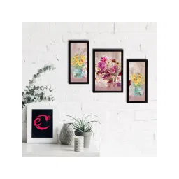 eCraftIndia Set of 3 Botanical and Floral Satin Matt Textured UV Art Painting-picture-26