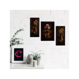 eCraftIndia Set of 3 Botanical and Floral Satin Matt Textured UV Art Painting-picture-24