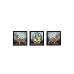 eCraftIndia Set Of 3 Buddha and Elephant Satin Matt Texture UV Art Painting-picture-15