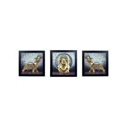 eCraftIndia Set of 3 Buddha and Elephant Satin Matt Texture UV Art Painting-picture-14