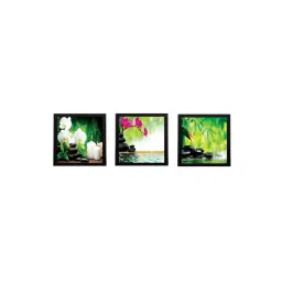 eCraftIndia Set Of 3 Flora and Stones Satin Matt Texture UV Art Painting-picture-14