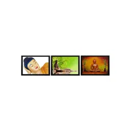 eCraftIndia Set Of 3 Forms Of Lord Buddha Satin Matt Texture UV Art Painting-picture-47