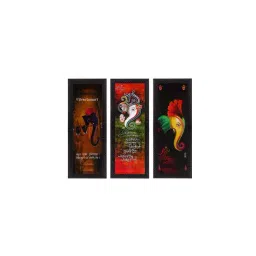 eCraftIndia Set Of 3 Lord Ganesha Satin Matt Texture UV Art Painting-picture-13