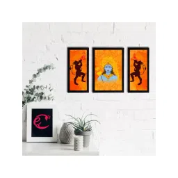 eCraftIndia Set of 3 Lord Ram Satin Matt Textured UV Art Painting-picture-42