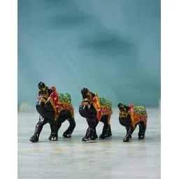 ecraftindia Set of 3 Meenakari Handcrafted Camel Statues-picture-15