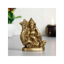 eCraftIndia Sitting Lord Ganesha Brass Handcrafted Idol-picture-25