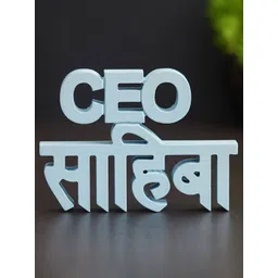 eCraftIndia Sky Blue Quirky "CEO Sahiba" Wooden Cutout Decorative Showpiece-picture-11