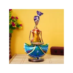 eCraftIndia Tribal Lady Playing Musical Instrument Dholak Decorative Showpiece-picture-10