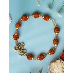 eCraftIndia Unisex Om Trishul Rudraksha Bracelet Rakhi-picture-42