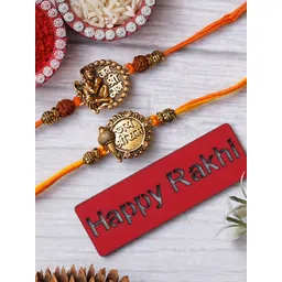 eCraftIndia Unisex Set of 2 Jai Shri Ram with Mace & Lord Hanuman Religious Rakhi-picture-16