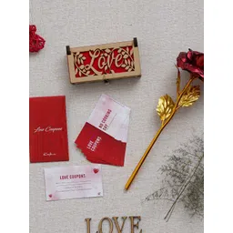 eCraftIndia Valentine Pack Of 12 Coupons Gift Cards Set Of Rose & Showpiece Gift Set-picture-38