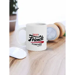 eCraftIndia White & Black Ceramic Best Friends Forever Quote Printed Coffee Mug (0.25 L)-picture-43