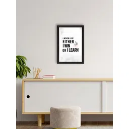 eCraftIndia White and Black Motivational Quote Printed Framed UV Art Painting-picture-31
