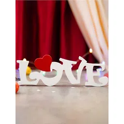 eCraftIndia White & Red Wooded Heart Love Showpiece-picture-17