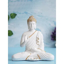 eCraftIndia White Blessing Lord Buddha Idol Polyresin Show-picture-27