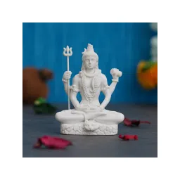 eCraftIndia White Polyresin Lord Shiva Statue-picture-12