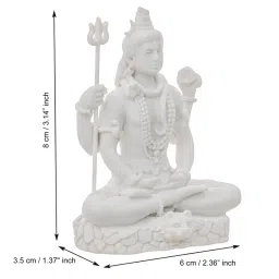 eCraftIndia White Polyresin Lord Shiva Statue image 4