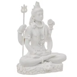 eCraftIndia White Polyresin Lord Shiva Statue image 5