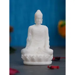 eCraftIndia White Polyresin Meditating Lord Buddha Statue Showpiece-picture-35