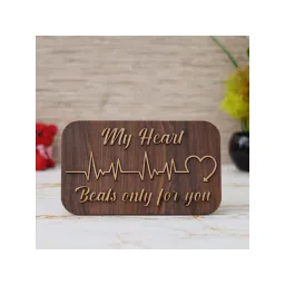 eCraftIndia Wooden My Heart Beats Only For You Showpiece & Little Trees Air Freshener Black Ice-picture-35