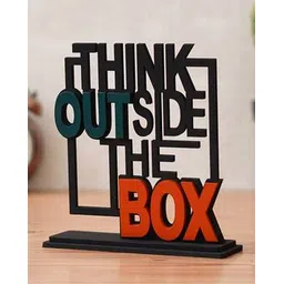 ecraftindia Wooden Think Outside The Box Quote Showpiece-picture-50
