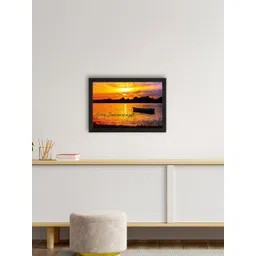 eCraftIndia Yellow & Black Every Sunrise is a Gift Satin Matte Wall Art-picture-28
