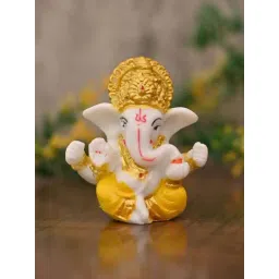 eCraftIndia Yellow & White Polyresin Lord Ganesha Showpiece-picture-22
