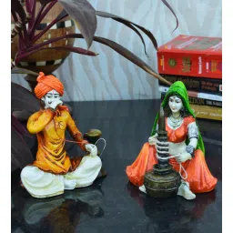 ecraftindia Yellow Combo of Rajasthani Hookah Man and Lady Statue-picture-39