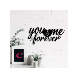 ecraftindia You & Me Forever' Love Theme Black Engineered Wood Wall Art Cutout-picture-12