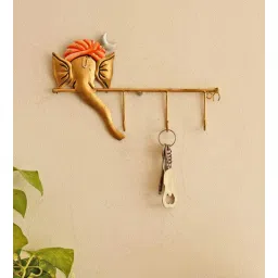 Orange Wrought Iron Lord Ganesha Key Holder By Ecraftindia-picture-14