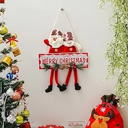 eCraftIndia Santa Claus Snowman Merry Christmas Decor Wall Door Hanging Ornament Props | Christmas Tree Decoration Items for Home Living Room Office | Xmas Gifts for Women Men Kids Girls Boys Friends-picture-10