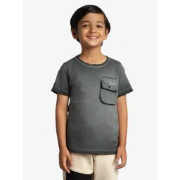 Ed-A-Mamma Boys Black Cotton Self Design T-Shirt-picture-22